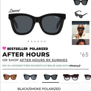 QUAY After House Polarized Sunglasses in Black and Smoke